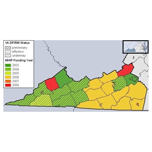 Sample map modernization status for southwest Virginia.